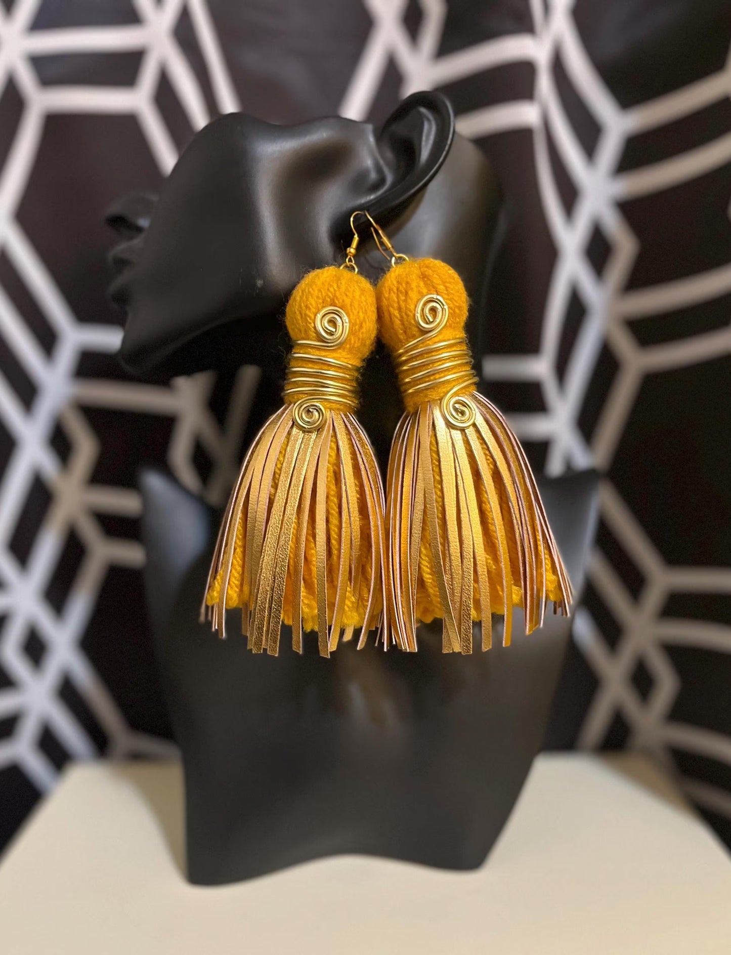Golden Glow Handmade Tassel Earrings