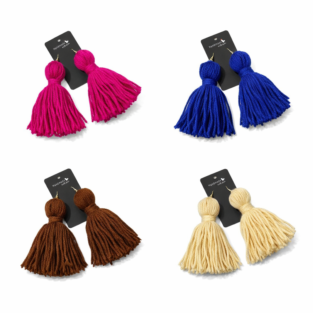 Solid Colors Tassel Earrings