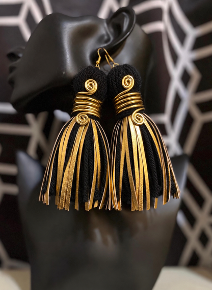 Golden Glow Handmade Tassel Earrings