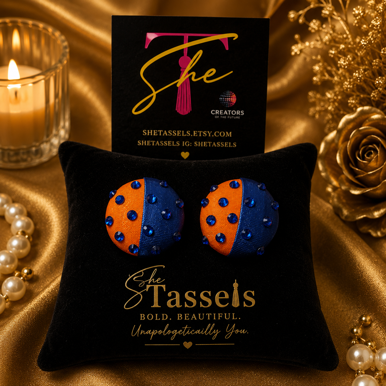 SheTassels Signature Button Earrings
