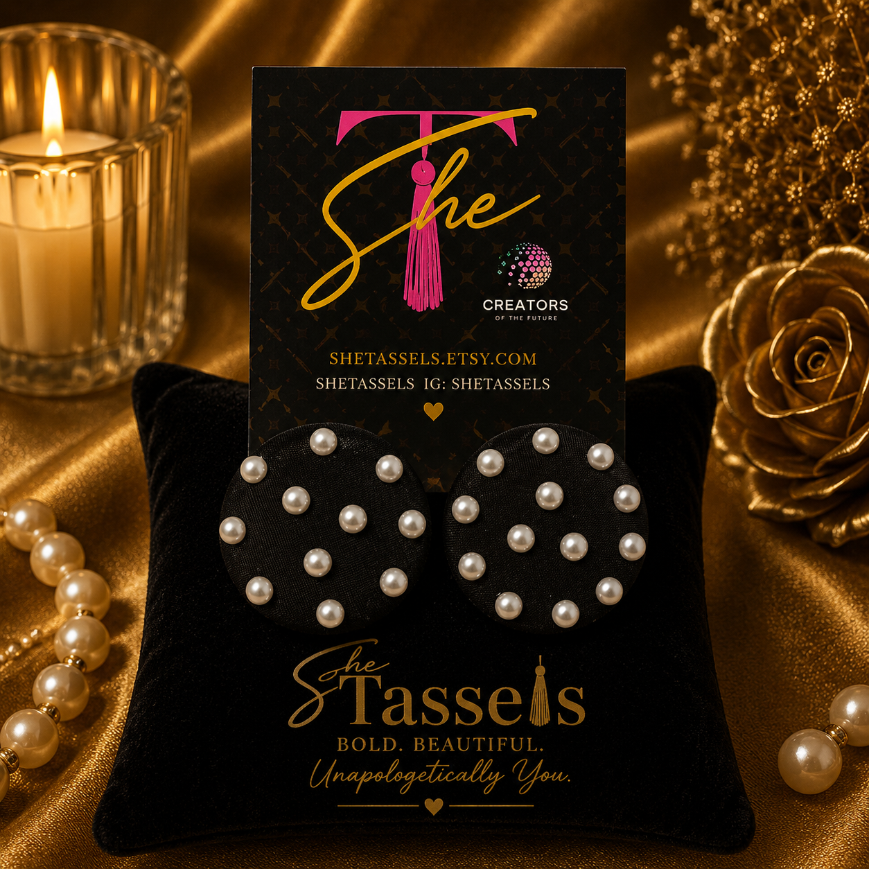 SheTassels Signature Button Earrings
