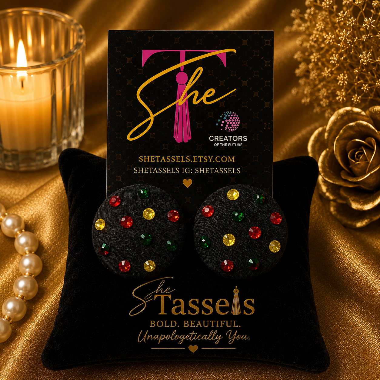 SheTassels Signature Button Earrings