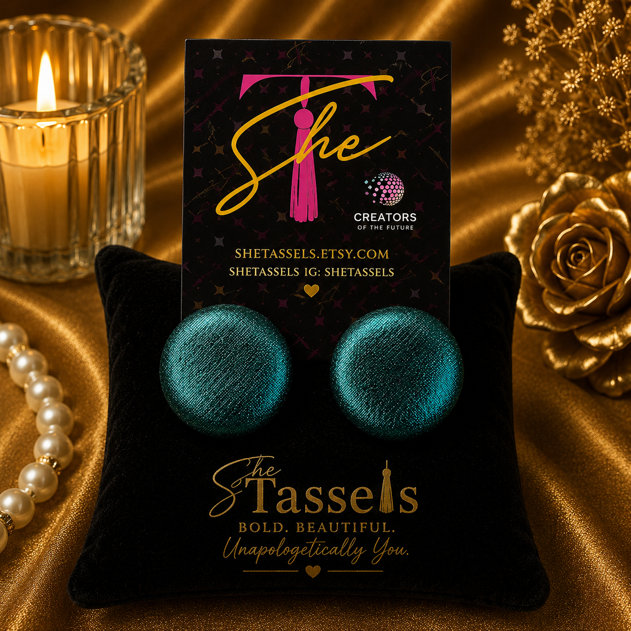SheTassels Signature Button Earrings
