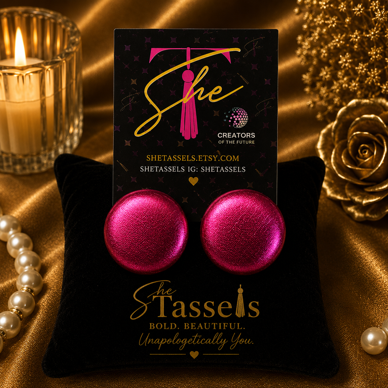 SheTassels Signature Button Earrings