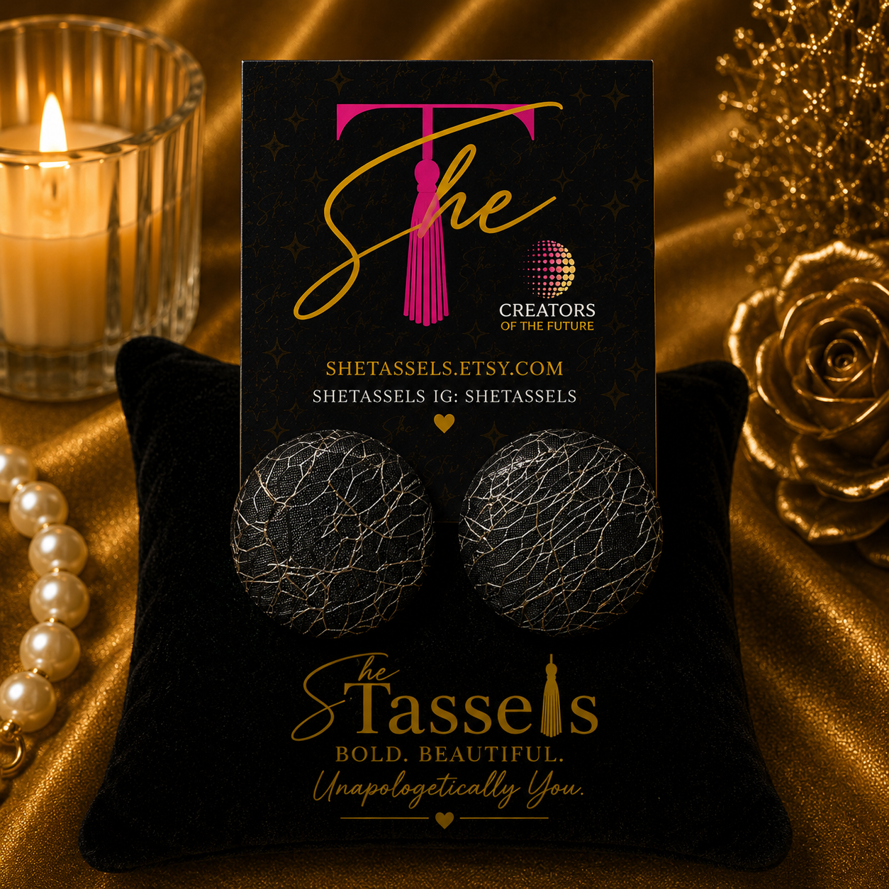 SheTassels Signature Button Earrings