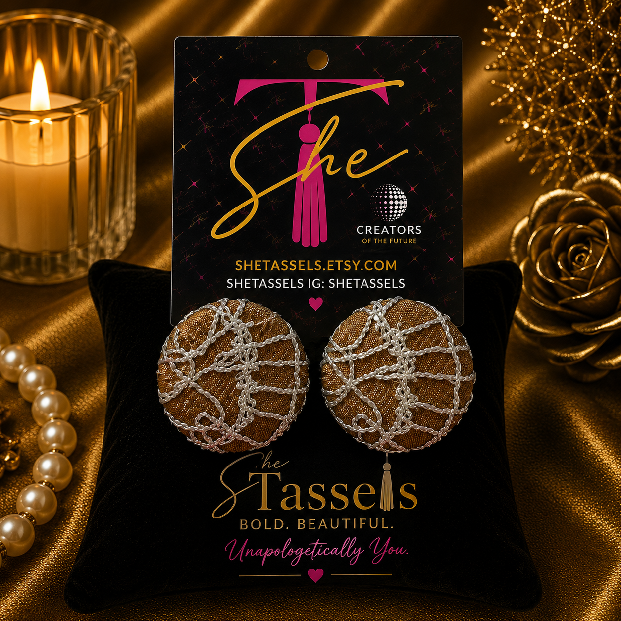 SheTassels Signature Button Earrings