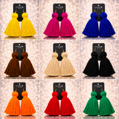 Solid Colors Tassel Earrings