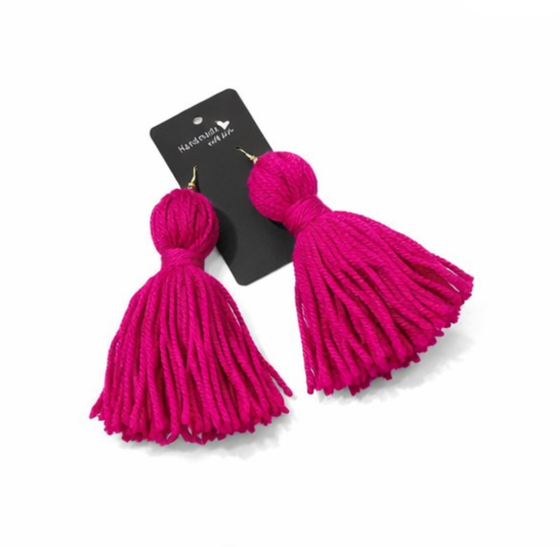 Solid Colors Tassel Earrings