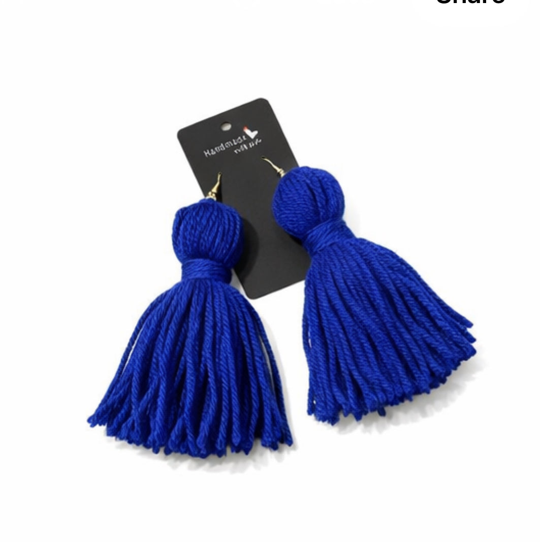 Solid Colors Tassel Earrings