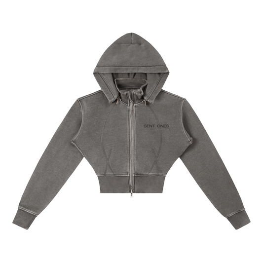 Sent One Lady Cropped Fleece Hoodie