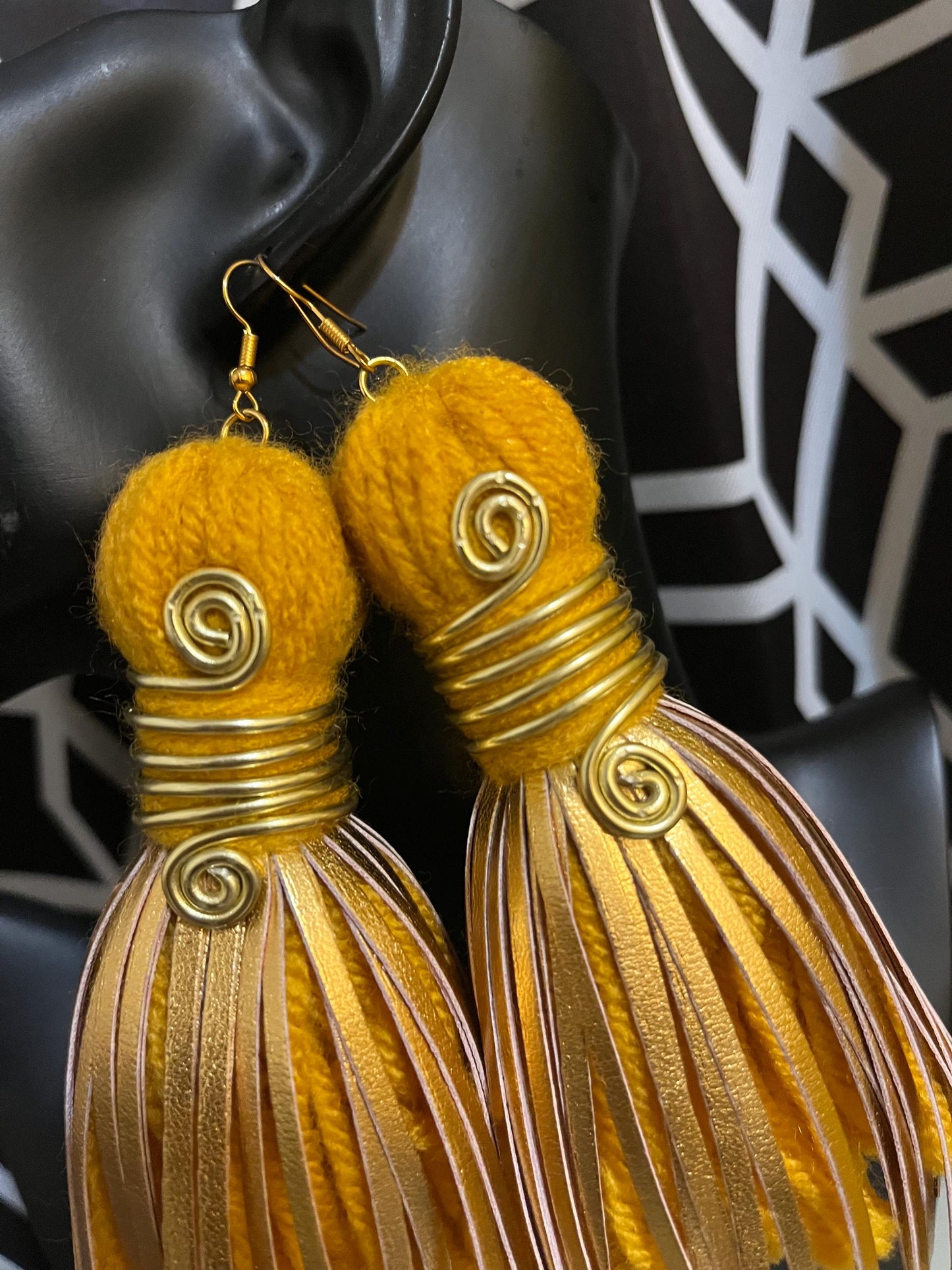 Golden Glow Handmade Tassel Earrings