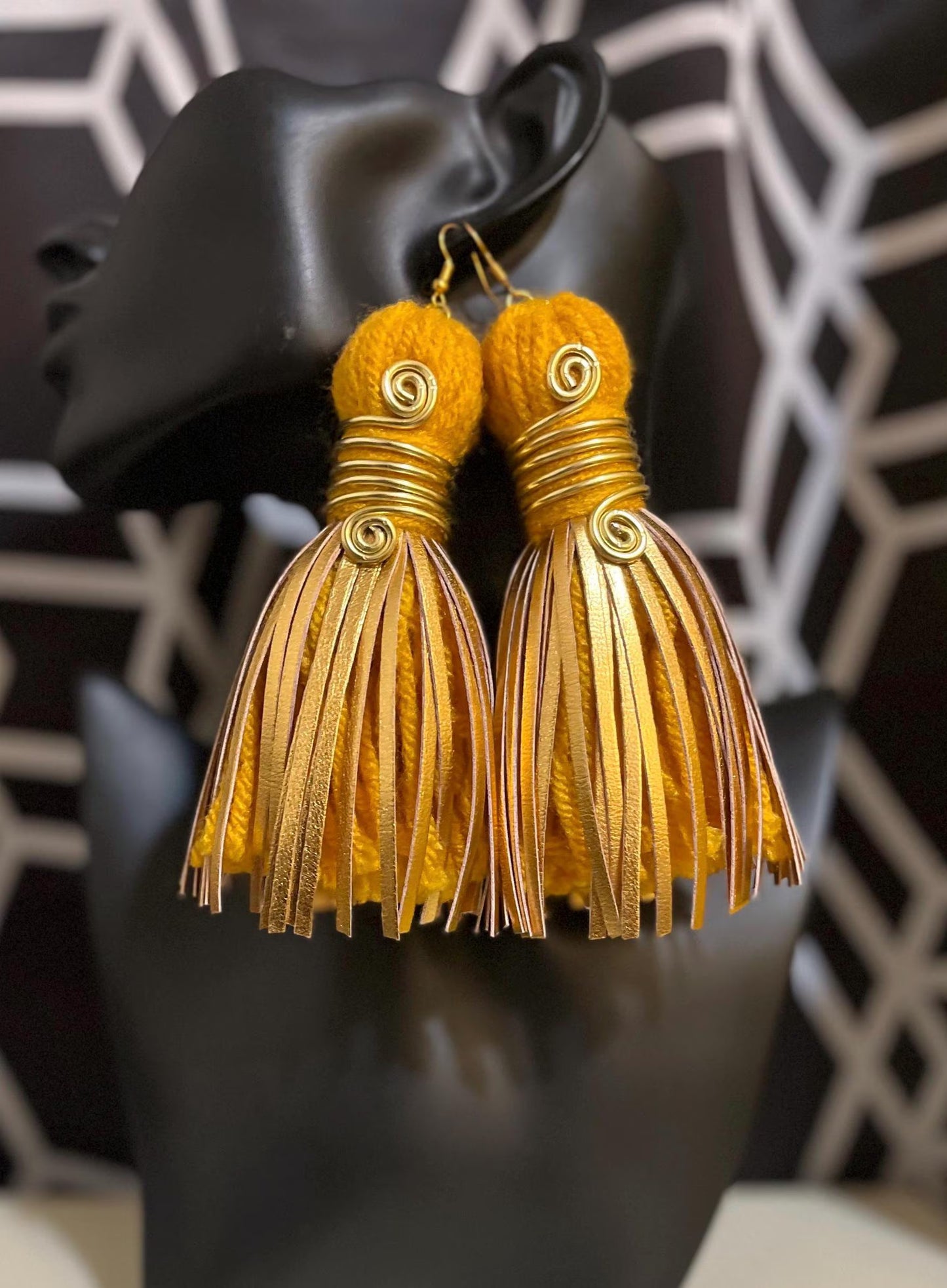Golden Glow Handmade Tassel Earrings