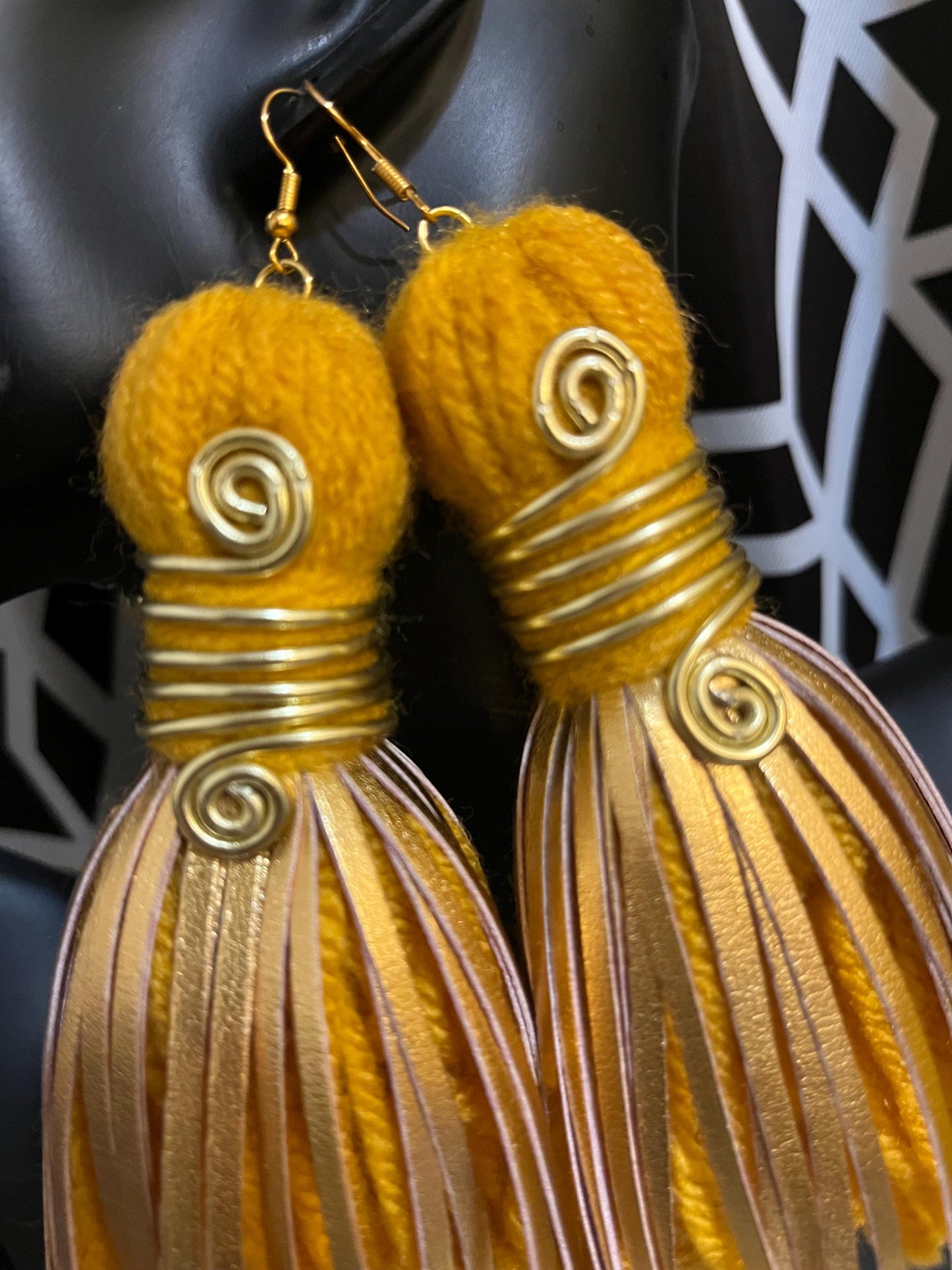 Golden Glow Handmade Tassel Earrings